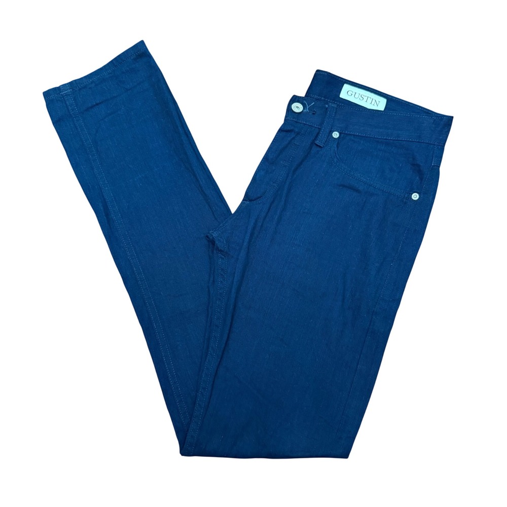 Gustin Skinny Jeans Men 31 Blue Raw Selvedge Denim Made in USA Indigo Button Fly
